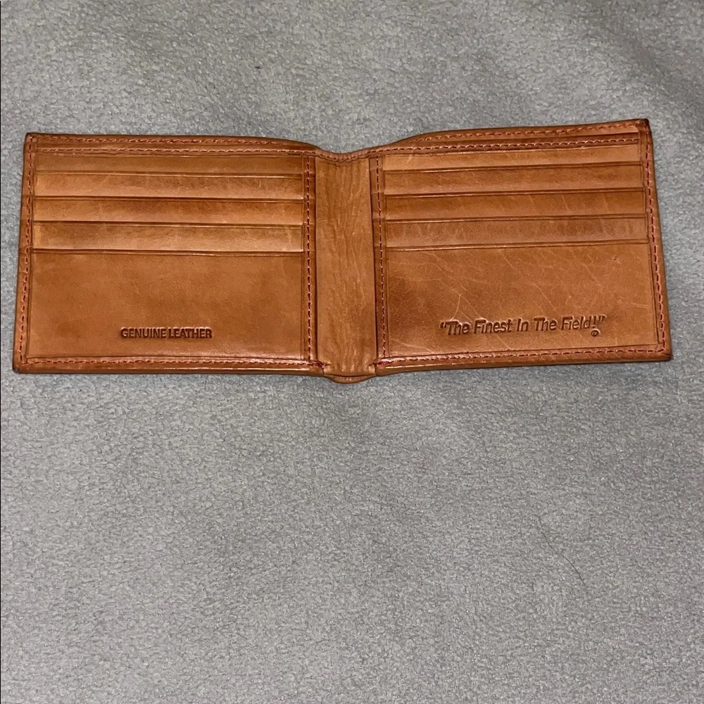 Rawlings Tan Leather Wallet with Red Stitching - Picture 2 of 6